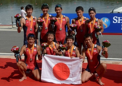 ボートの男子エイトで日本が銀メダル、アジア大会