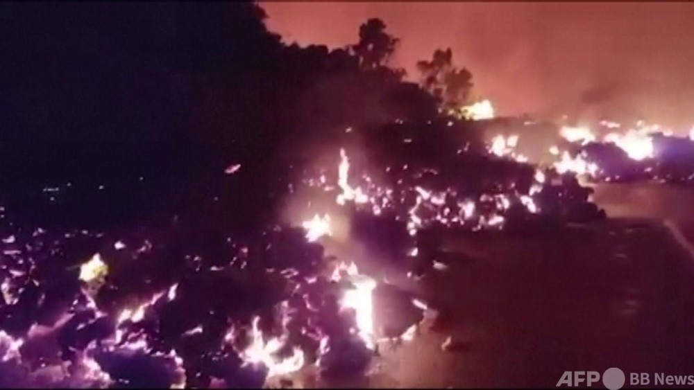 動画：コンゴのニーラゴンゴ火山が噴火、東部ゴマに避難命令 空港に溶岩