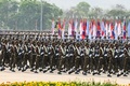 ミャンマーの首都ネピドーで行われた軍事パレード（2022年3月27日撮影、提供）。(c)AFP
