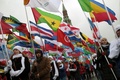 ロシアの首都モスクワで開催された世界青年学生祭典のオープニングパレード。ロシア国営タス通信の提供写真（2017年10月14日撮影、公開）。(c)AFP/TASS/WORLD FESTIVALS OF YOUTH AND STUDENT