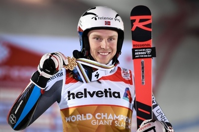 クリストファーセンが王者ヒルシャーを抑えて大回転で金、世界アルペン