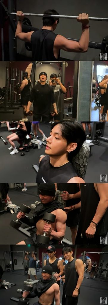 BTS V・ジョングク・RM、フルメンバーカムバック控え筋トレで“バルクアップ”披露