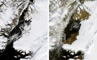 グリーンランドの氷河縮小、NASA観測