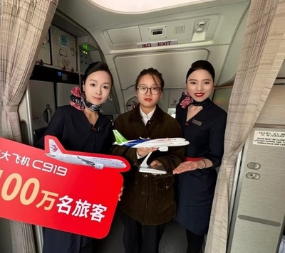 中国国産大型旅客機C919 搭乗者数100万人を突破