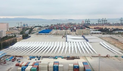 中国、世界最長の量産風力発電ブレードを初めて欧州に輸出