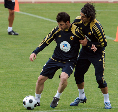 スペイン代表 欧州選手権2008に向けて練習を行う