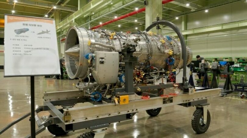 ハンファエアロスペース昌原第1事業場で生産された5500ポンド・ターボファンエンジン(c)KOREA WAVE