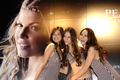 2007年11月6日、東京・渋谷で開かれた「ピーチ・ジョン（PEACH JOHN）」とファーギー（Fergie）のコラボレーションしたランジェリー発表会に登場した道端ジェシカ、道端アンジェリカ、ケリー。(c)PEACH JOHN