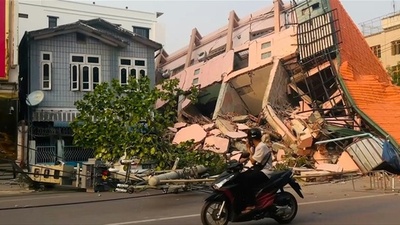 動画:ミャンマー地震、死者1000人超 仏塔も崩落