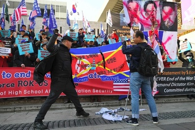 韓国・ソウルで反北朝鮮デモ