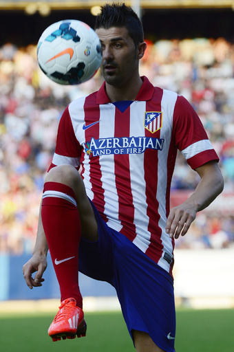 ビジャがアトレティコ・マドリード入団会見