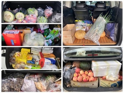 中国の大型連休 車のトランクは両親の愛情でいっぱいに