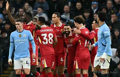 首位リバプールがマンCに勝利、2位と勝ち点11差 サラー1G1A