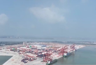 中国南部・広州港南沙港区第4期全自動化ふ頭 操業開始