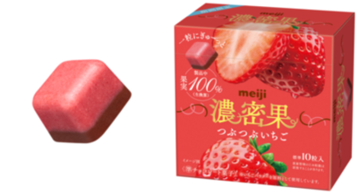 いちご100%（生換算）配合！まるでいちごを食べているような新感覚「濃密果つぶつぶいちご」
