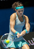テニス男女混合国別対抗戦、第27回ホップマンカップ（Hopman Cup XXVII）初日、カナダ対チェコ。リターンを狙うルーシー・サファロワ（Lucie Safarova、2015年1月4日撮影）。(c)AFP/TONY ASHBY