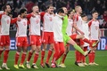 サッカー欧州チャンピオンズリーグ、決勝トーナメント1回戦第2戦、バイエルン・ミュンヘン対ラツィオ。勝利を喜ぶバイエルン・ミュンヘンの選手（2024年3月5日撮影）。(c)Kirill KUDRYAVTSEV / AFP