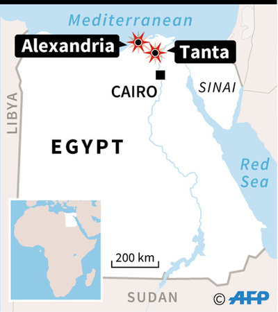 エジプト北部、別の教会でも爆発 少なくとも11人死亡