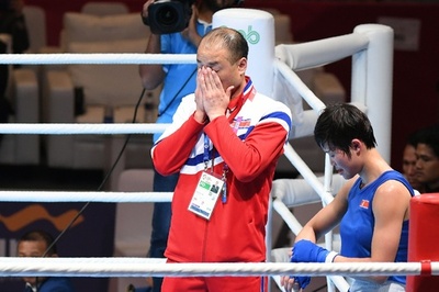 北朝鮮のボクシングコーチをアジア大会から追放、リング上で敗戦に猛抗議