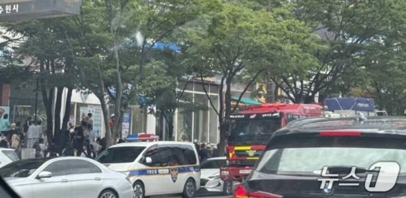 事件現場付近の様子＝読者提供(c)MONEYTODAY