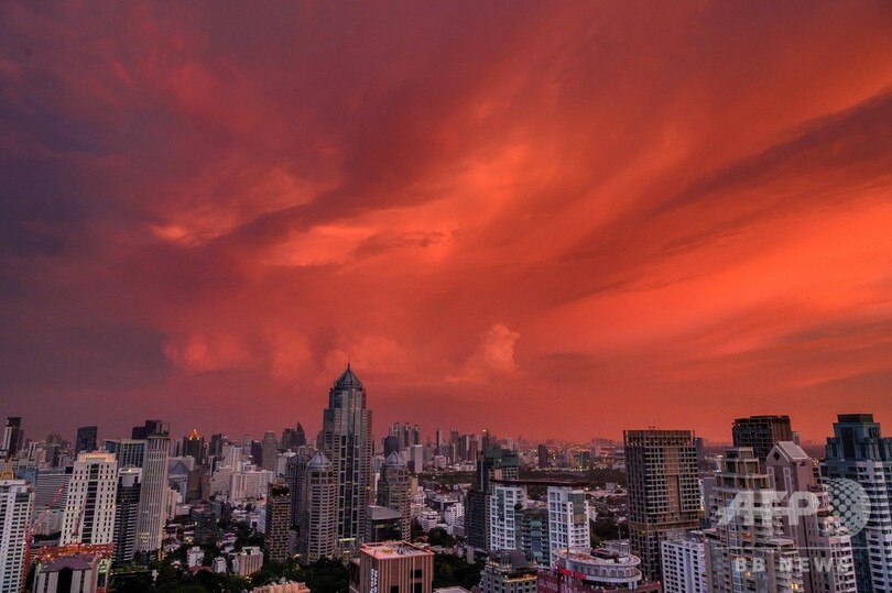 今日の1枚 真紅に染まるバンコク 写真1枚 国際ニュース Afpbb News
