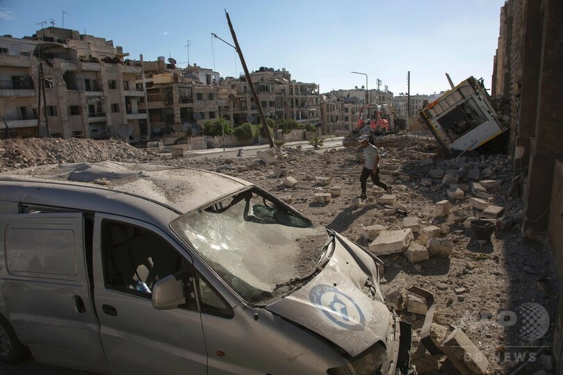シリア北部アレッポ、政府・ロシア軍の空爆激化 市民45人死亡