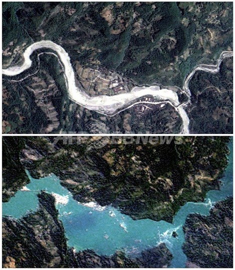 四川大地震のせき止め湖、決壊の危険高まる 四川大地震のせき止め湖、決壊の危険高まる