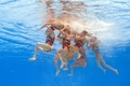 スペイン・バルセロナ（Barcelona）で開催されている第15回世界水泳選手権（15th FINA World Championships）。水中カメラで撮影されたシンクロナイズドスイミング・チームの演技の様子。

チームフリールーティン（FR）決勝で演技するカナダの選手（2013年7月26日撮影）。(c)AFP/FRANCOIS XAVIER MARIT