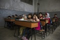 シリア北部アレッポで反体制勢力が制圧する街の東側、シャー地区にある小学校（2016年5月7日撮影）。(c)AFP/KARAM AL-MASRI