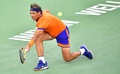 テニス、BNPパリバ・オープン、男子シングルス準決勝。リターンを打つラファエル・ナダル（2022年3月19日撮影）。(c)Frederic J. BROWN/ AFP