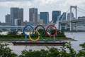 東京・お台場にある五輪マークのモニュメント（2021年6月3日撮影）。(c)Kazuhiro NOGI/AFP