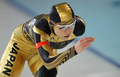 2010年%%バンクーバー冬季五輪%%、スピードスケート女子1000メートル。1分19秒41で34位だった岡崎朋美（%%Tomomi Okazaki%%）。（2010年2月18日撮影）(c)AFP/ROBYN BECK