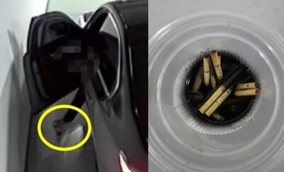「2億ウォン台BMWに乗りながら人間性は最低」…韓国・たばこの吸い殻入りカップ、地下駐車場に投棄