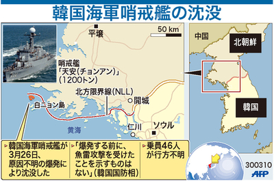 【図解】韓国海軍哨戒艦の沈没