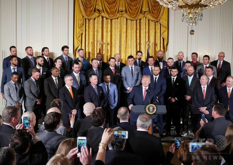 アストロズがホワイトハウスを表敬訪問、大統領は王者としてのチーム力を絶賛