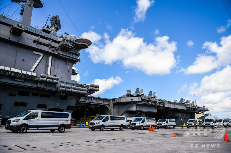 新型コロナ感染発生の米原子力空母、乗組員1割強に陽性反応