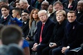 フランス・パリの凱旋（がいせん）門で開かれた第1次世界大戦終結100年記念式典の様子（2018年11月11日撮影）。(c)BENOIT TESSIER / POOL / AFP