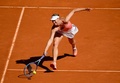テニス、マドリード・オープン、女子シングルス準決勝。リターンを打つマリア・シャラポワ（2015年5月8日撮影）。(c)AFP/DANI POZO