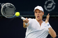 ドバイ・テニス選手権（Dubai Duty Free Tennis Championships 2014）、男子シングルス準決勝。リターンを打つトマス・ベルディハ（Tomas Berdych、2014年2月28日撮影）。(c)AFP/KARIM SAHIB