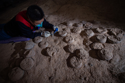 【写真特集】化石と向き合い「歴史と対話」、恐竜卵の修復師や発掘調査員 中国