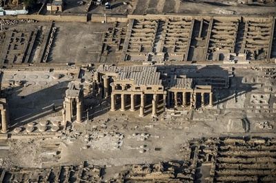 空から見る古代エジプト、 熱気球から遺跡撮影