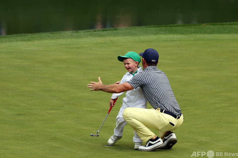 マスターズ、パー3コンテスト開催 選手は家族とリラックスムード