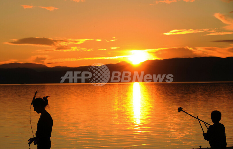 マケドニア・オフリド湖の夕焼け