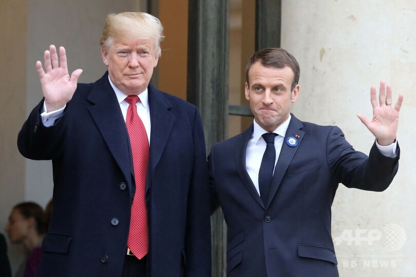 トランプ、マクロン両大統領が会談 「欧州軍」めぐる不和の最中