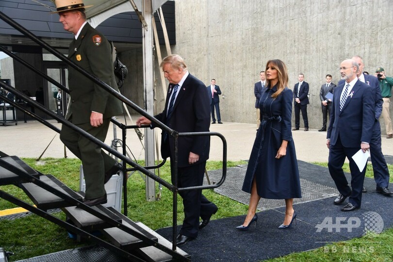 米同時多発攻撃から17年、トランプ氏 追悼式で「英雄たち」たたえる