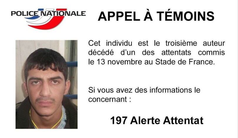 競技場の自爆犯、3人目の写真公開 パリ同時テロ