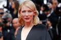 第68回カンヌ国際映画祭で、スリラー映画『シカリオ』のレッドカーペットに登場したハリウッド女優ケイト・ブランシェット（2015年5月19日撮影）。(c)AFP/VALERY HACHE