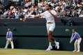 テニス、ウィンブルドン選手権、男子シングルス3回戦。リターンを打つマリン・チリッチ（2021年7月3日撮影）。(c)Adrian DENNIS / AFP