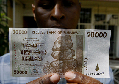 ジンバブエ中銀、新2万ジンバブエ・ドル札を発表