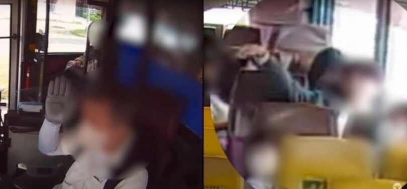 バス運転手と乗客が協力して不審な男性を検挙する様子(ユーチューブチャンネル「警察庁」より)(c)MONEYTODAY